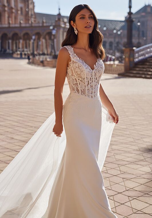 Moonlight Couture H1541 Mermaid and Trumpet Wedding Dress - 3