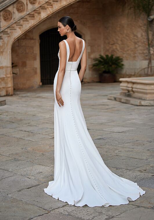 Moonlight Tango T124 Mermaid and Trumpet Wedding Dress - 2