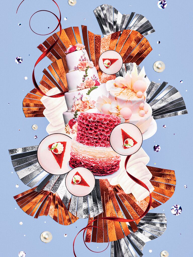 collage of wedding cakes