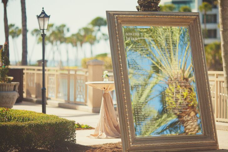 Vintage Seating Chart with Palm Tree Designed