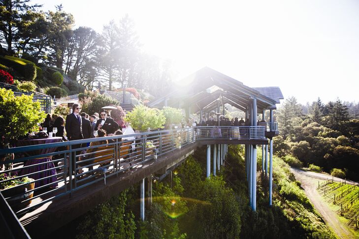 The reception took place on an elevated covered pavilion.