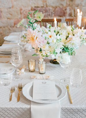 Place Setting with Gold Flatware