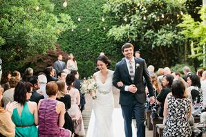 Romantic String-Lighting at Garden Ceremony Site