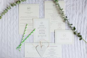Green Polka Dot Invitation Suite