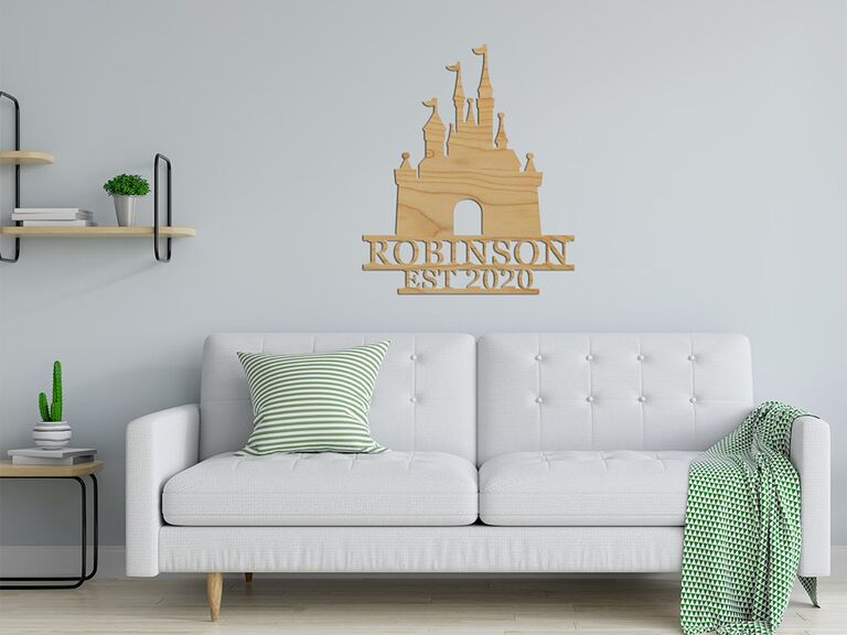 Personalized name Disney castle wooden sign