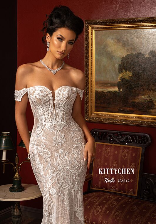 KITTY CHEN HALLE, H2214 Fit-and-Flare Wedding Dress - 3