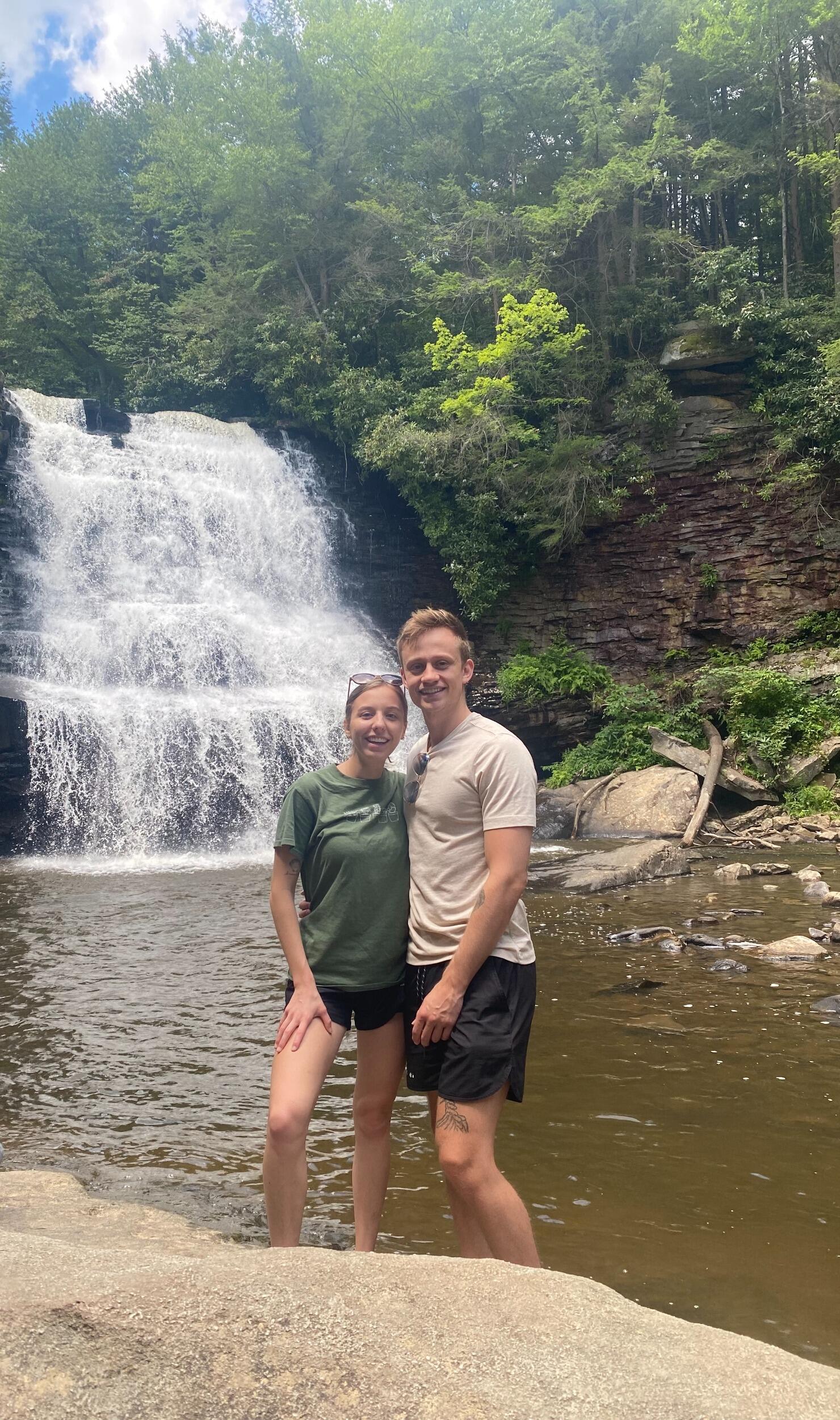 Our one year anniversary celebration and the first proposal! Alicia got down on one knee and surprised Joey with a romantic note by the waterfall. 