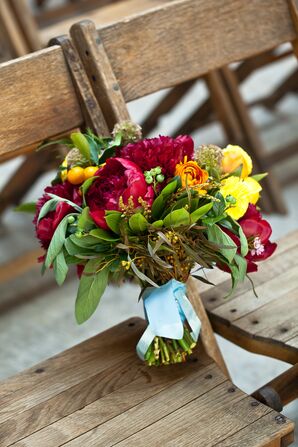 Rustic, Leafy Bridal Bouquet