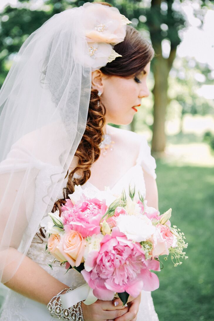 Braided Bridal Hairstyle With A Floral Hair Accessory