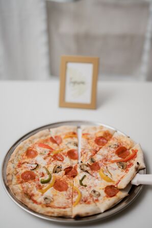 Pizza at Whimsical Fall Wedding