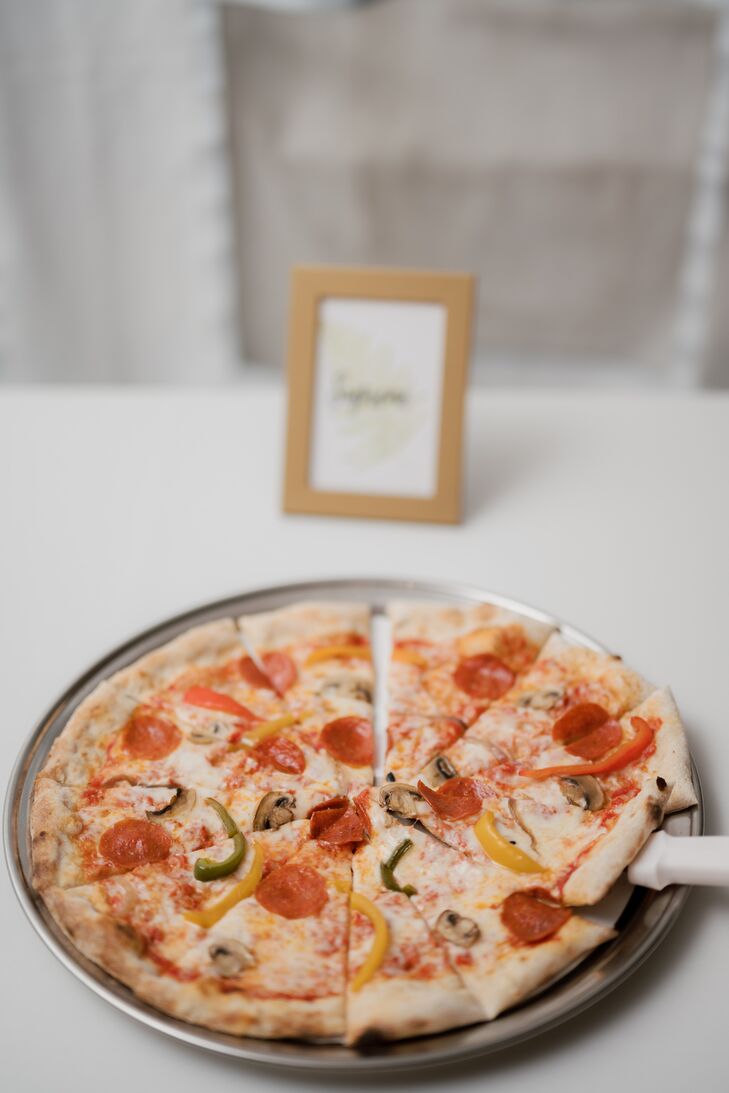 Pizza at Whimsical Fall Wedding