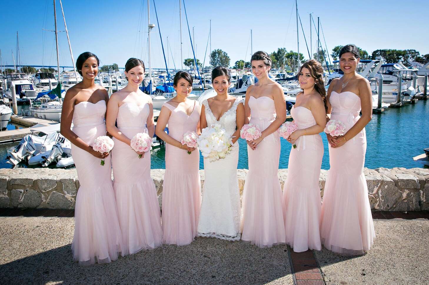 Light Pink Long Bridesmaid Dresses