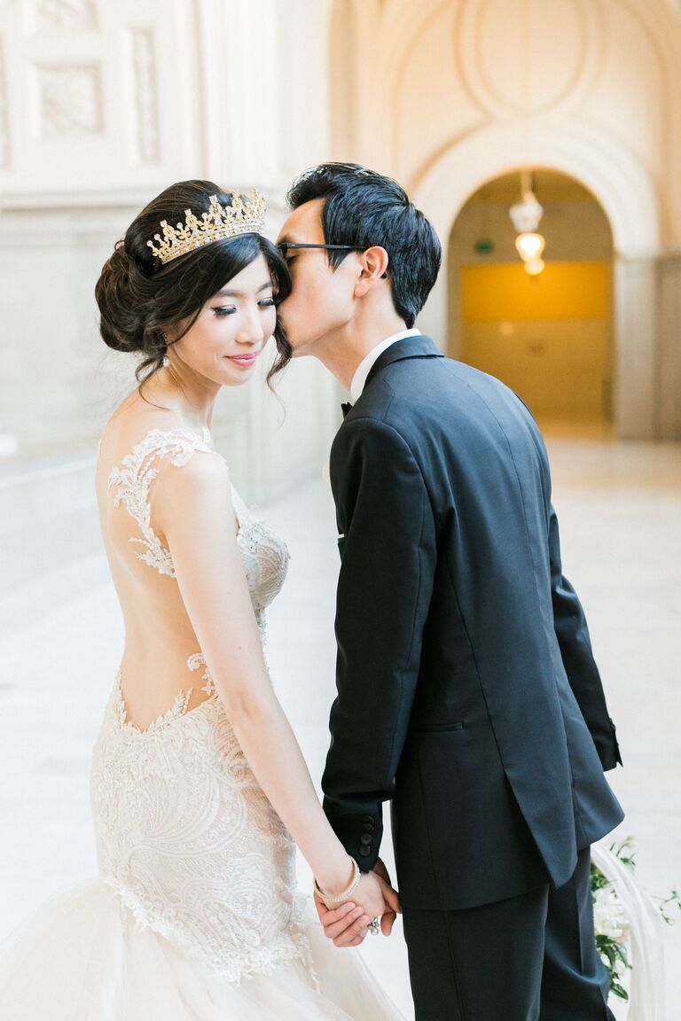 Wedding updo tiara