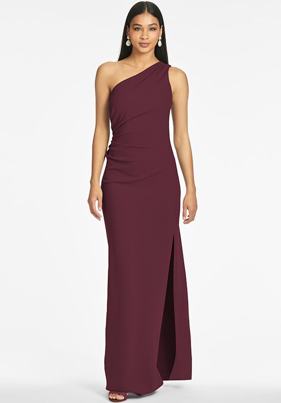 Sachin & Babi Cece Gown - Deep Wine One Shoulder Bridesmaid Dress - 1