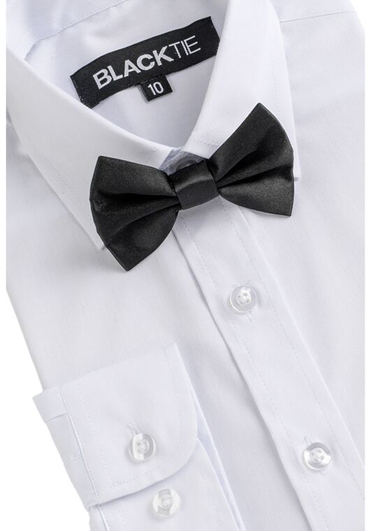 BLACKTIE "Kingston" Black Tuxedo (5-Piece Set) Flower Girl Dress and Ring Bearer Outfit - 4