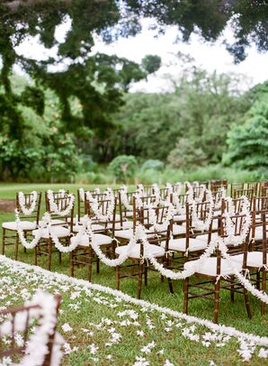 White Orchid Ceremony Aisle Garlands