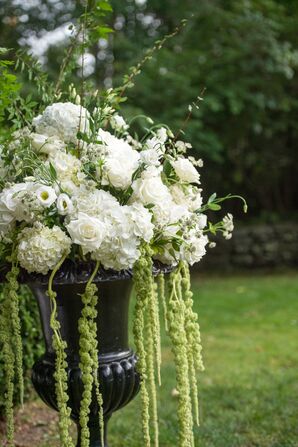 White Hydrangea and Rose Ceremony Flowers