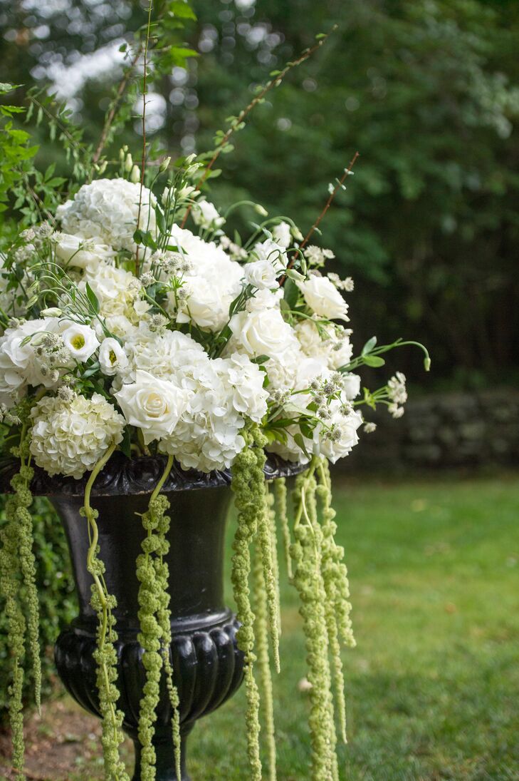 White Hydrangea and Rose Ceremony Flowers