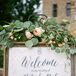 DIY Framed Welcome Sign with Eucalyptus and Garden Rose Decor