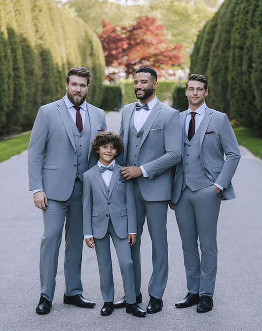 BLACKTIE SAVOY Medium Grey Wedding Suit Grey Tuxedo - 3