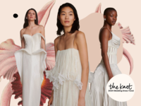 Collage of unconventional wedding dresses 2024. 