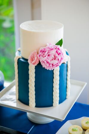 Nautical Navy and White Cake