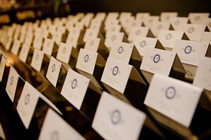 Blue and Gold Escort Cards