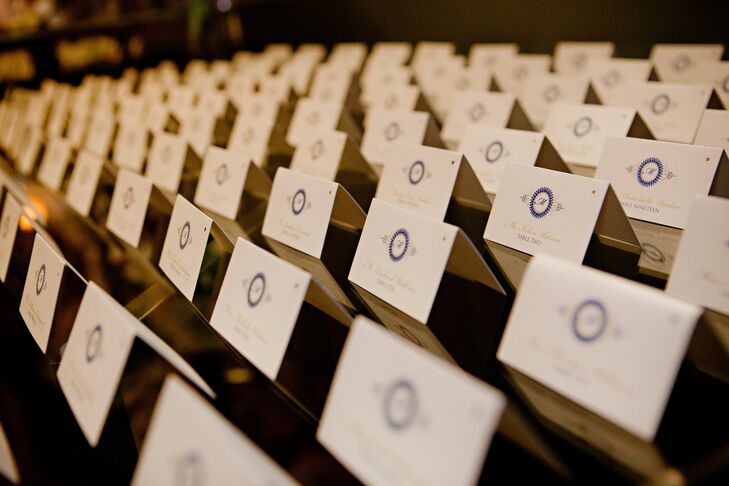 Blue and Gold Escort Cards