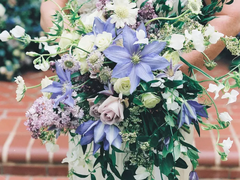 Cascading Clematis Wedding Bouquet