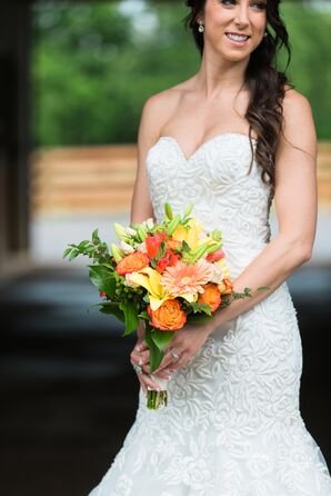 Circus Rose Orange and Yellow Bridal Bouquet