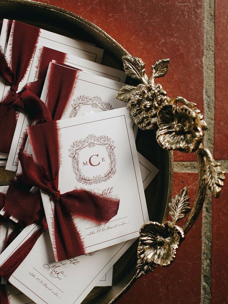 Monogram wedding programs