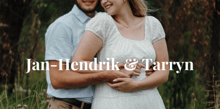 Tarryn & Jan-Hendrik Home Page Banner