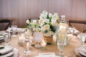 Neutral Centerpieces with Subtle Beachy Vibe