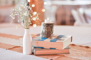 Vintage Book and Jar Centerpieces
