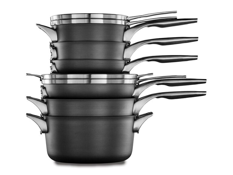 Calphalon stacked aluminum cookware set