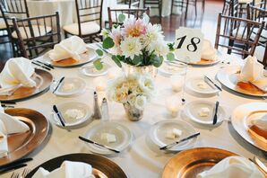 Rose and Chrysanthemum Soft-Colored Centerpieces