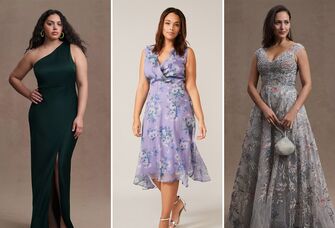 Three plus-size mother-of-the-bride dresses