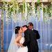 Birch Wedding Arch with Hanging Delphiniums