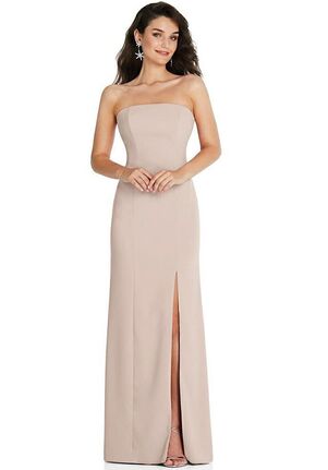 Dessy Group Strapless Scoop Back Maxi Dress with Front Slit - TH089 Bridesmaid Dress