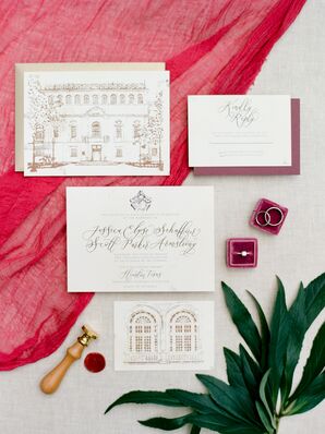 Formal Invitation Suite with Illustration of Houston Public Library
