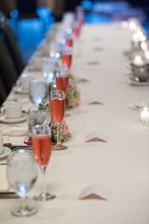 Pink Champagne at Head Table
