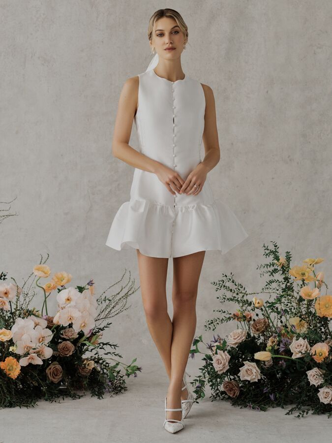Alexandra Grecco Poppy silk blend satin mikado shift dress