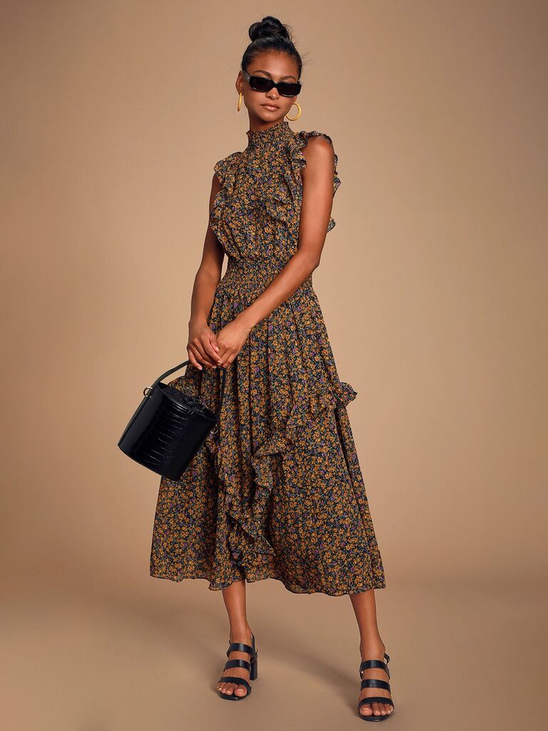 wedding guest fall dress