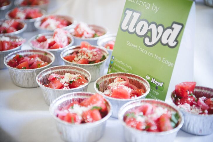 Bernice and Jason hired their favorite food truck, Lloyd, to serve tacos at the reception.