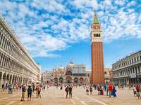 Piazza San Marco with the Basilica of Saint Mark and the bell tower of St Mark's Campanile, Venice