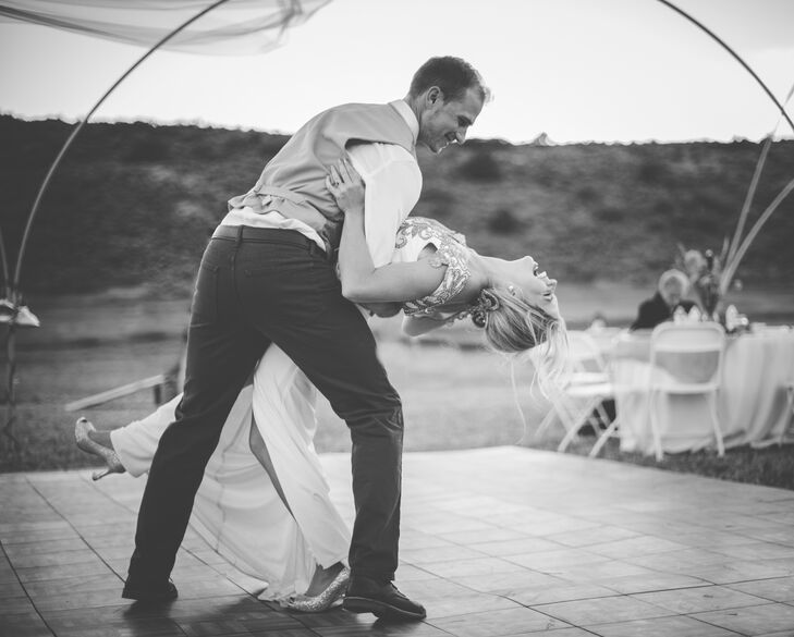 How cute is it that Kelsey and Joey let loose for their first dance? Instead of stressing over the perfect routine, the newlyweds took to the floor and had a great time. We love it!