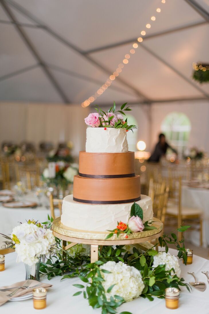 Four-Tier Flower-Decorated Cake