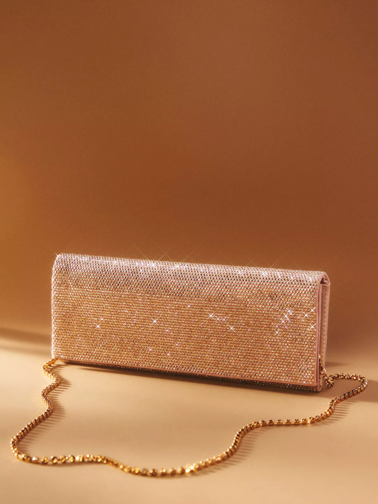 Crystal-embellished envelope bridal clutch from Gedebe