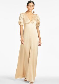 Sachin & Babi Alli Gown - Champagne V-Neck Bridesmaid Dress