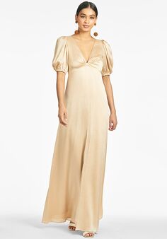 Sachin & Babi Alli Gown - Champagne V-Neck Bridesmaid Dress